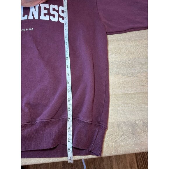 Sporty & Rich Burgundy Wellness Ivy Crewneck Sweatshirt Men's Size Small - Picture 6 of 7
